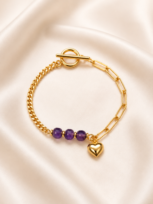 107 Pulsera de perlas de rio y acero
