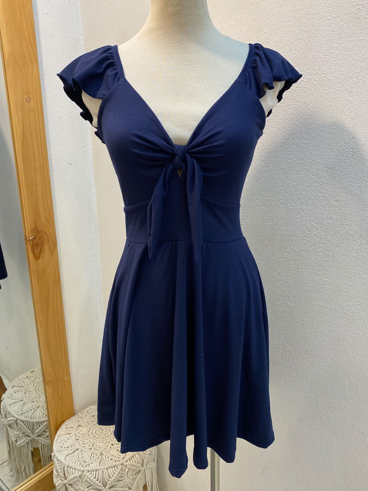 00401 Vestido Sabrina Azul Liso