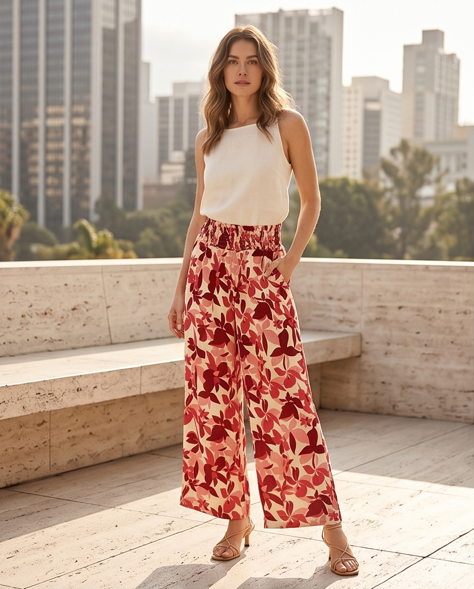 00756 Palazzo Jolie Floral Tonos Rojos / Rosados