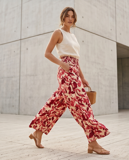00756 Palazzo Jolie Floral Tonos Rojos / Rosados
