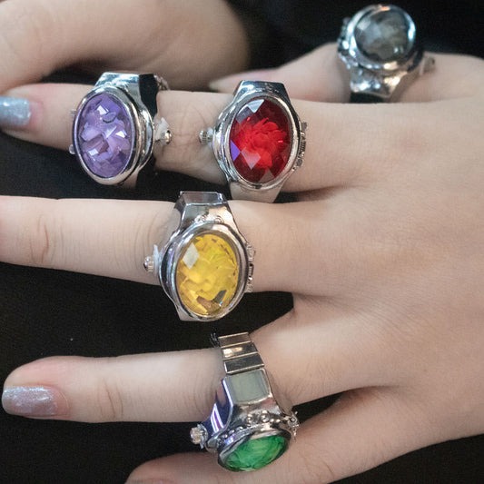 00173 Anillo Reloj con Cristal