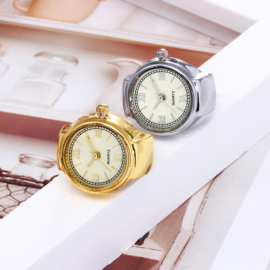 00175 Anillo Reloj Dorado # Romano