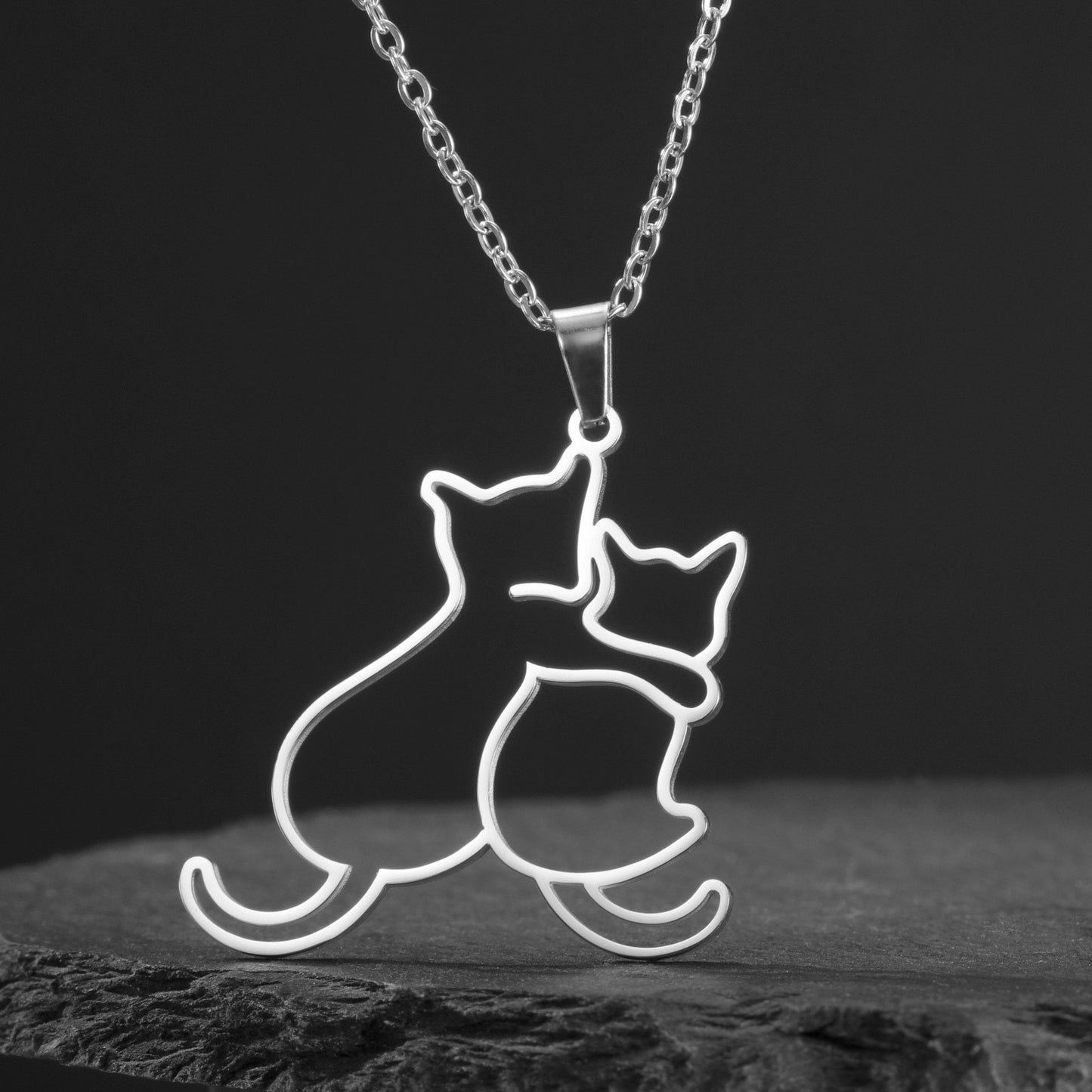 00182 Collar gatos en acero inoxidable