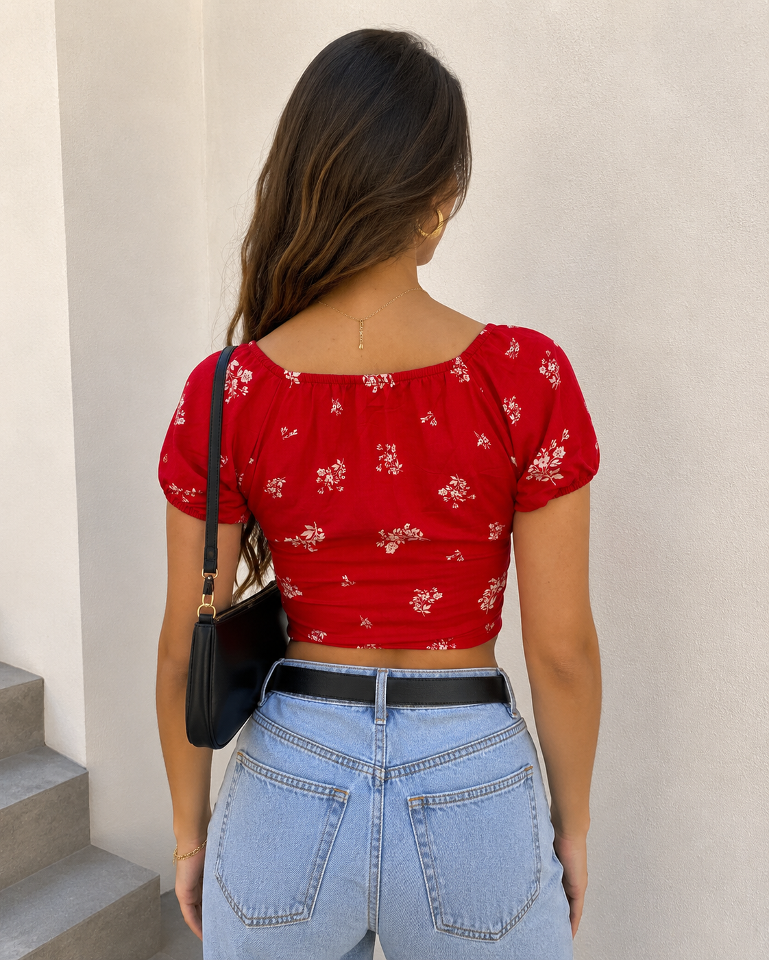 00718 Crop top Monterrosa estampado floral