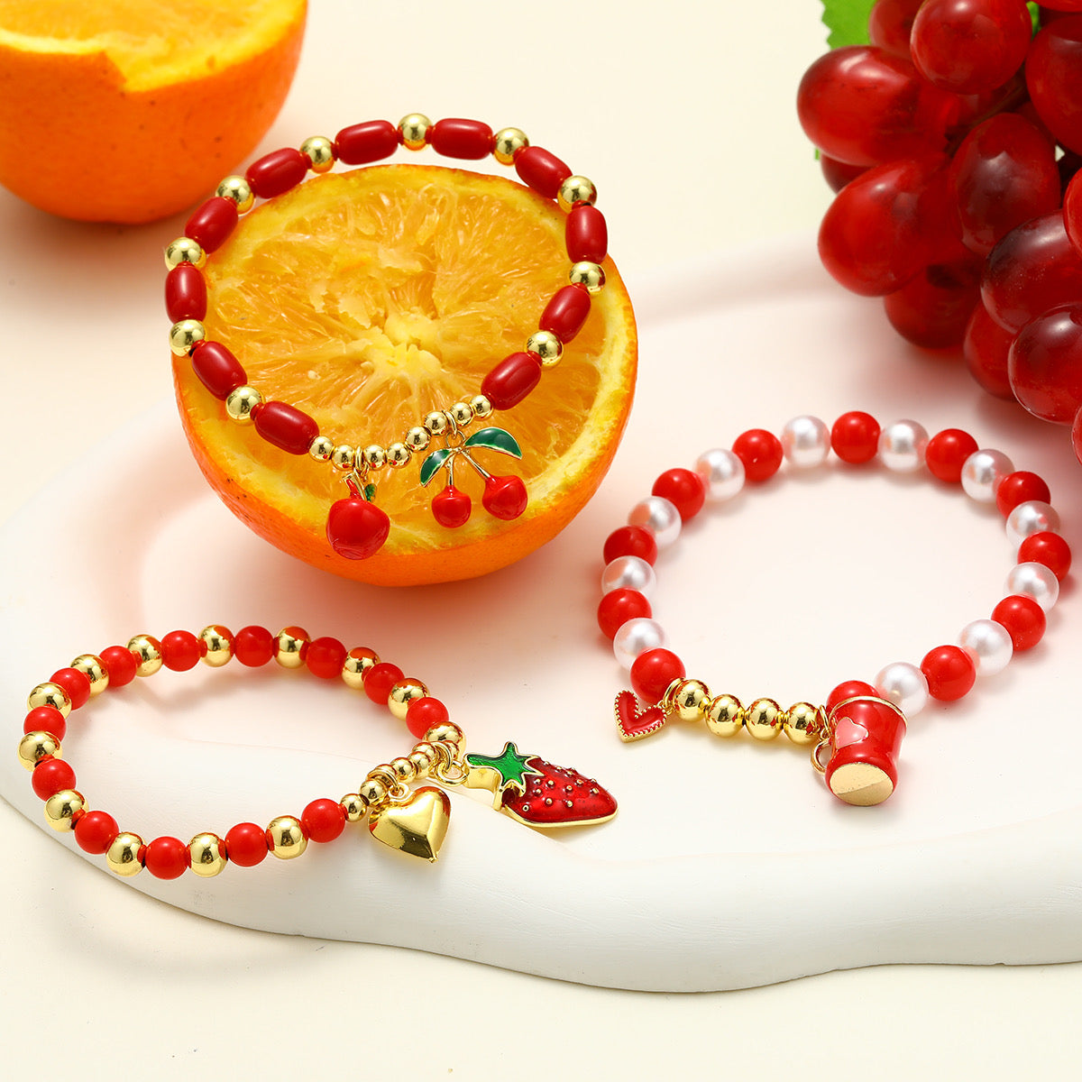 00184 Pulsera Acero Fresa o Cereza
