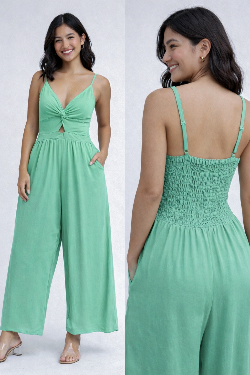 00872 Enterizo Largo Penny Color Verde Agua