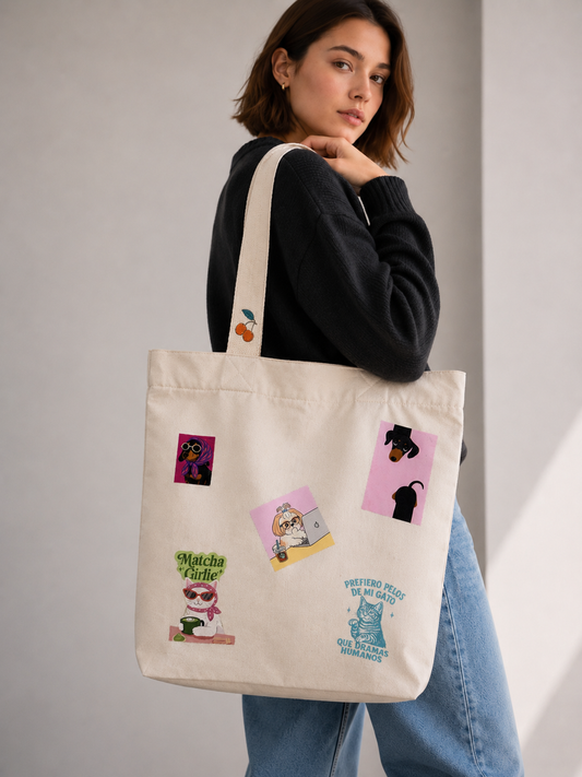 0016 Bolso Manta Grande con Cromos