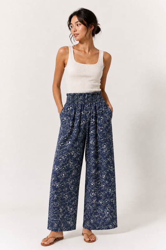 00764 Palazzo Jolie Floral Azul Manchado