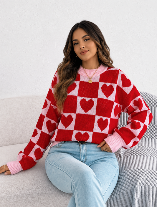 0055 Abrigo Cuadros y Corazones