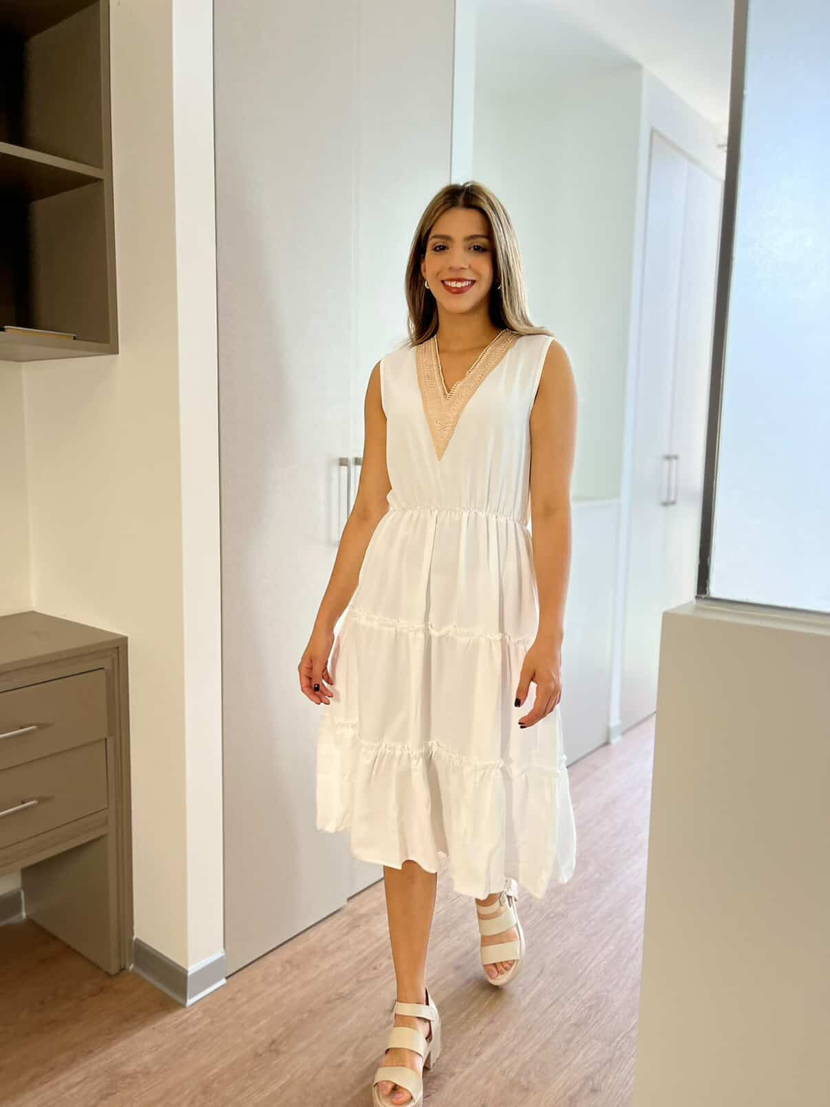 00148 VESTIDO de Playa Blan Imp Midi