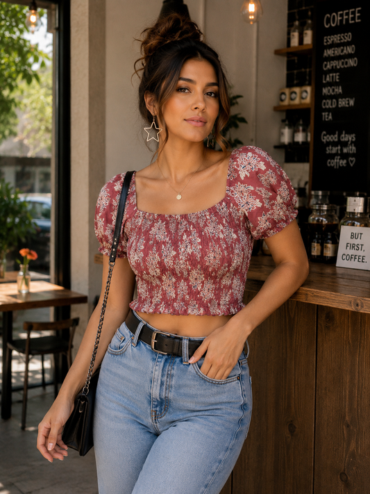 00718 Crop Top Monterrosa Rosa Oscuro