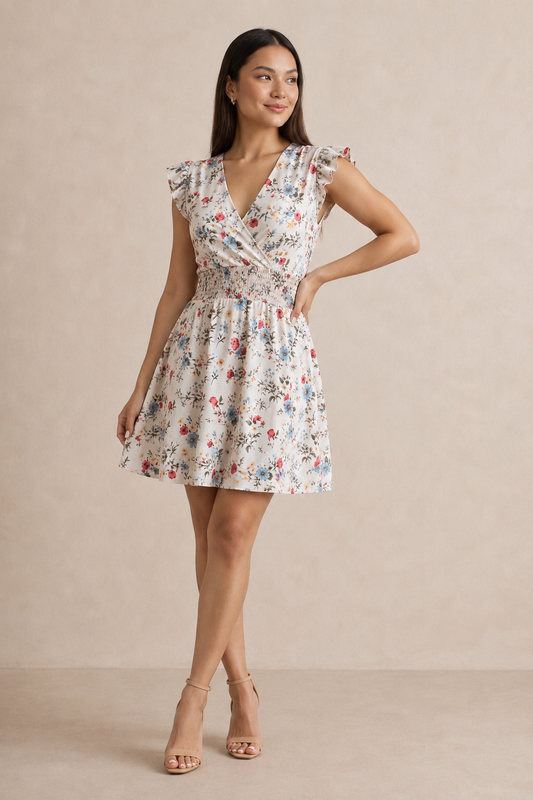 00862 Vestido Tara Flores Blanco
