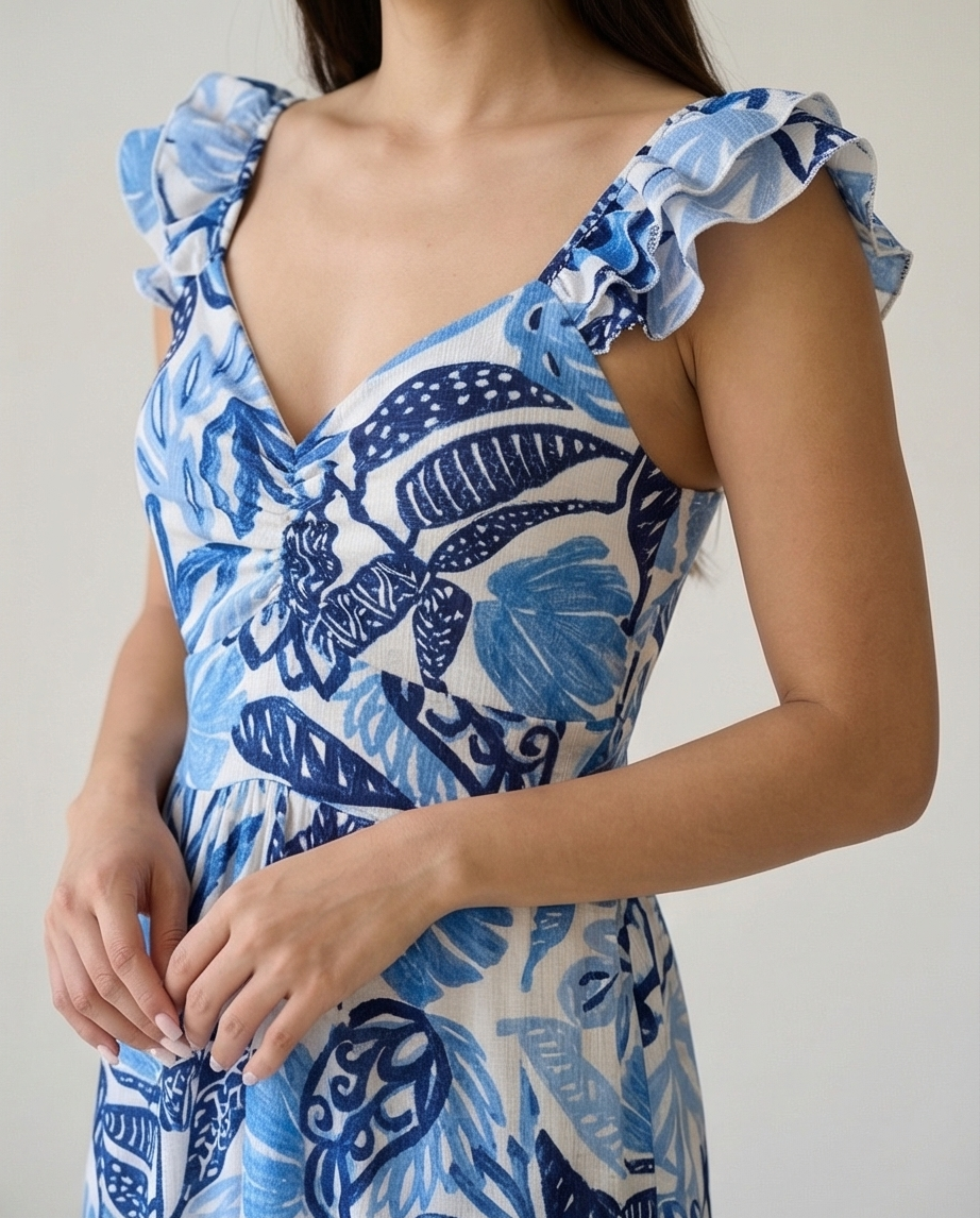 00590 Maxi Dress Micaela Celeste Azul
