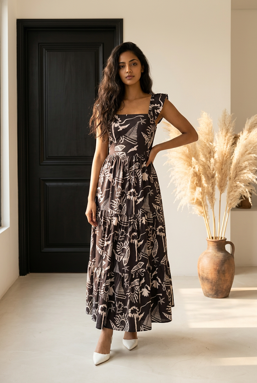 0038 Maxi Eva Floral Negro