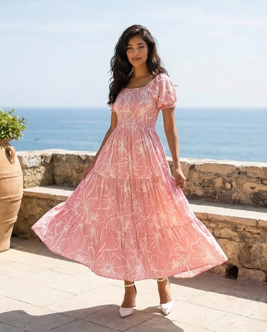 /336 Maxi Vestido Nela Rosado