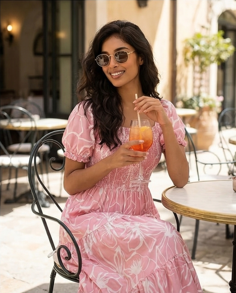 /336 Maxi Vestido Nela Rosado