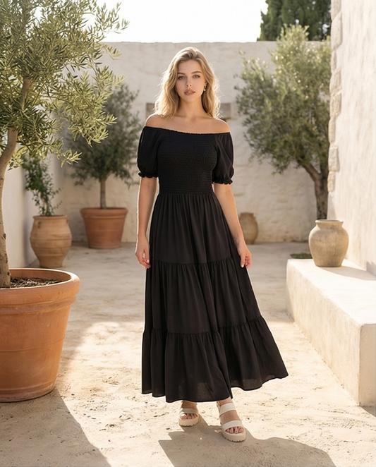 /336 Maxi Vestido Nela Negro