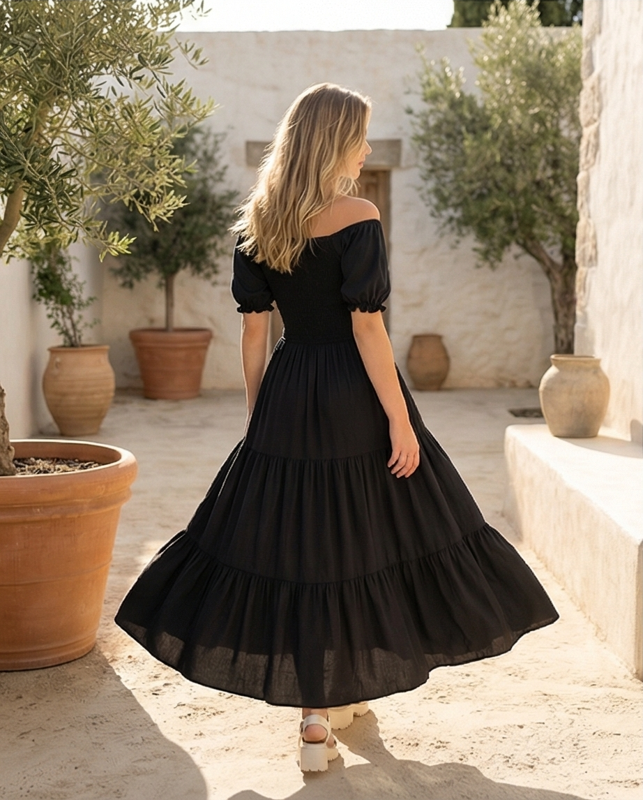 /336 Maxi Vestido Nela Negro
