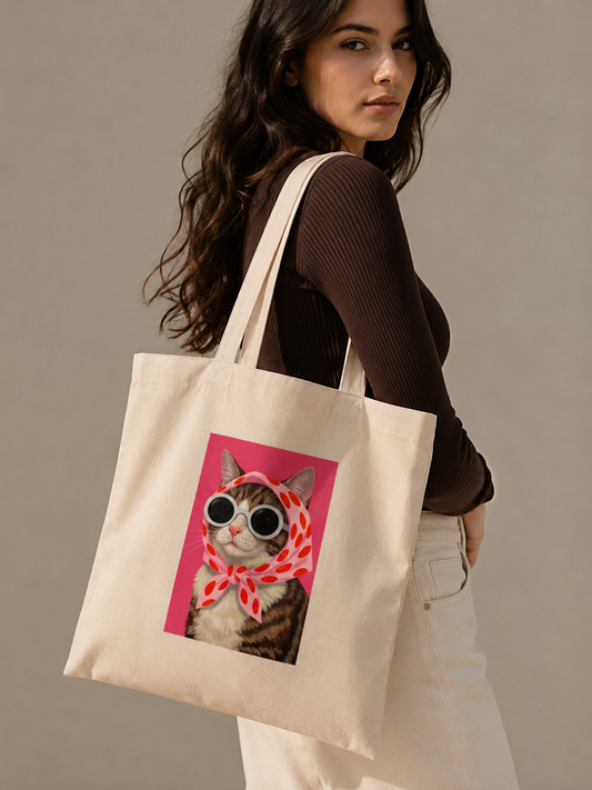 00381 Tote Bag  Gato Fashion ( tela gruesa )