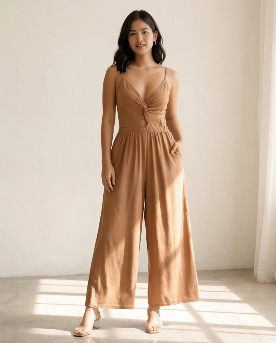 00872 Enterizo Largo Penny Color Beige