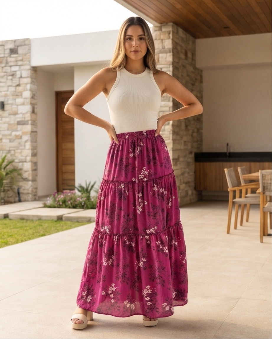 00712 Maxi Falda Inquieta Violeta
