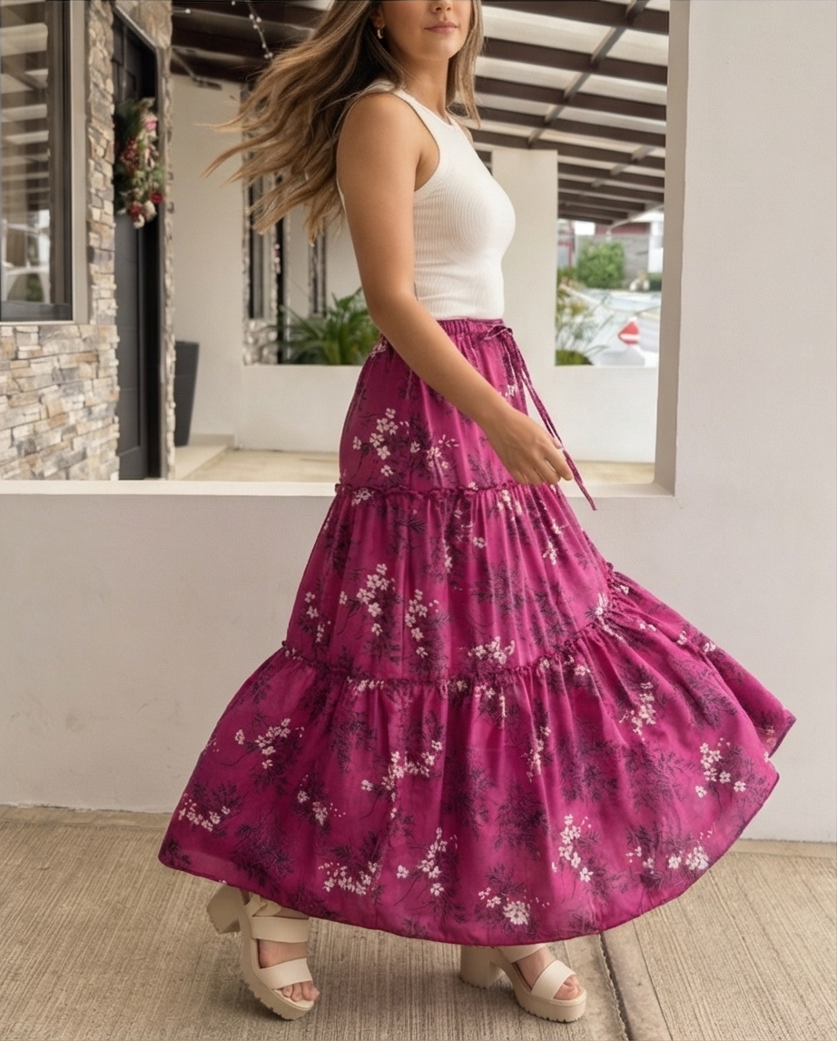 00712 Maxi Falda Inquieta Violeta