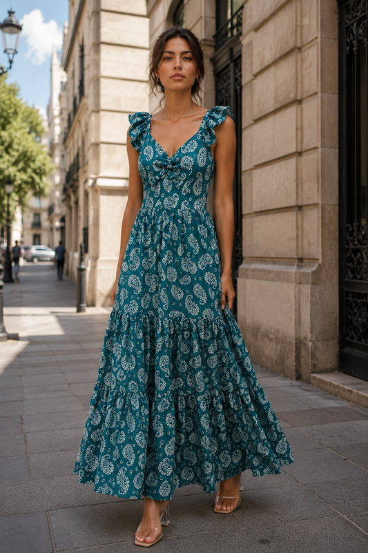 00590 Maxi Dress Micaela Verde Esmeralda