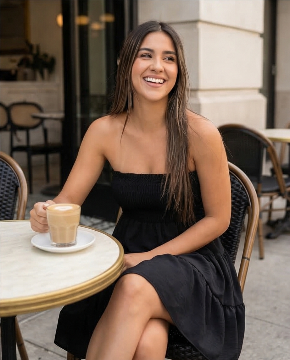 00818 Vestido Strapless Negro