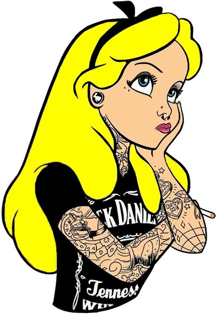 0017 Blusa  Negra Alicia Tatuada