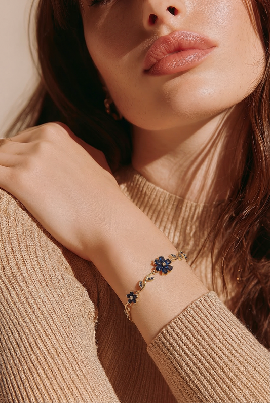 00108 Brazalete Flores y Hojas