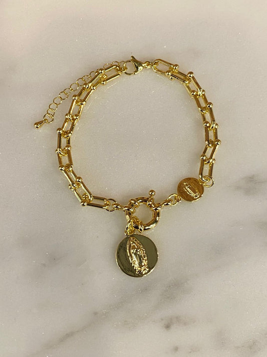 0040 Pulsera Virgen en Zamak