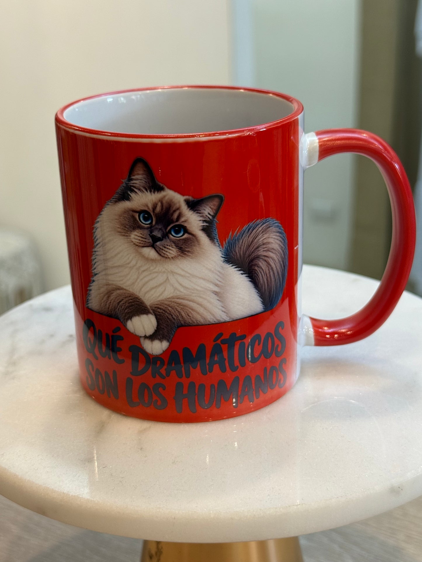 00587 Taza Cerámica Gato Dramático