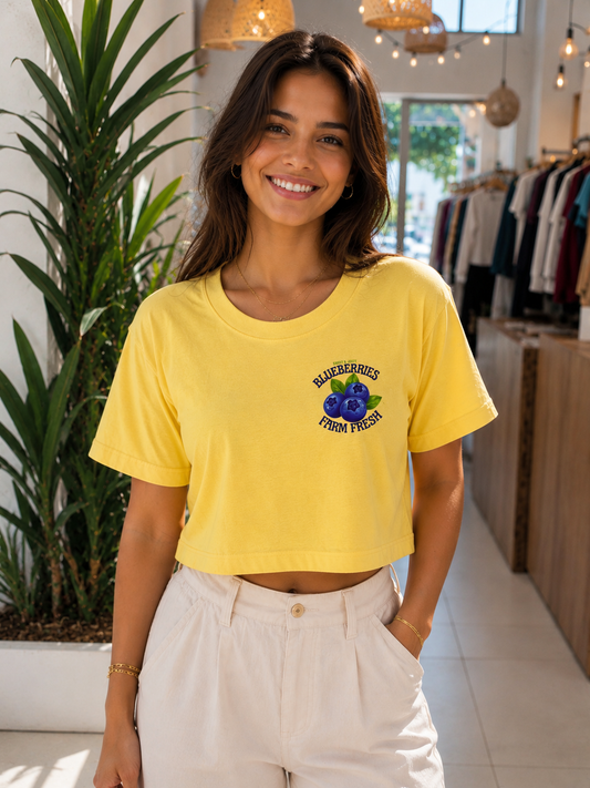 00585 Crop Top Angeline Amarillo Blueberries