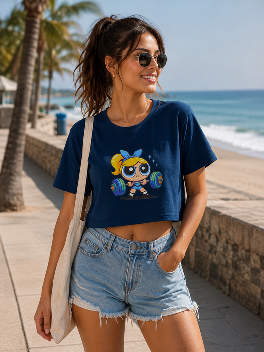00585 Crop Top Angeline Azul Animado