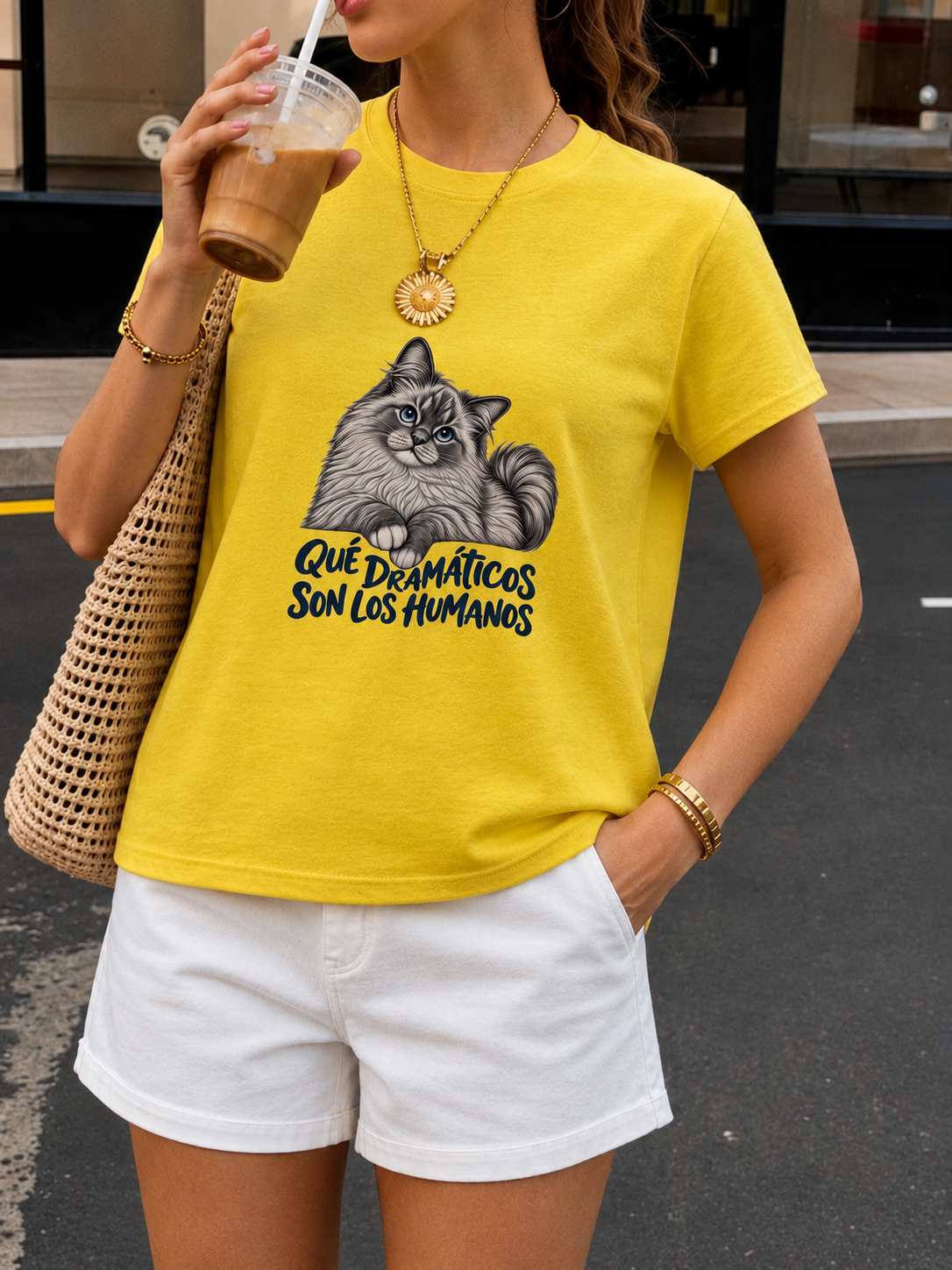 428 Blusa Gato Drama Amarillo