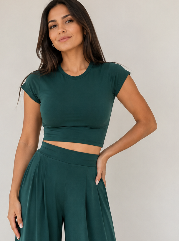 00141 Crop Top Sammy Verde Esmeralda