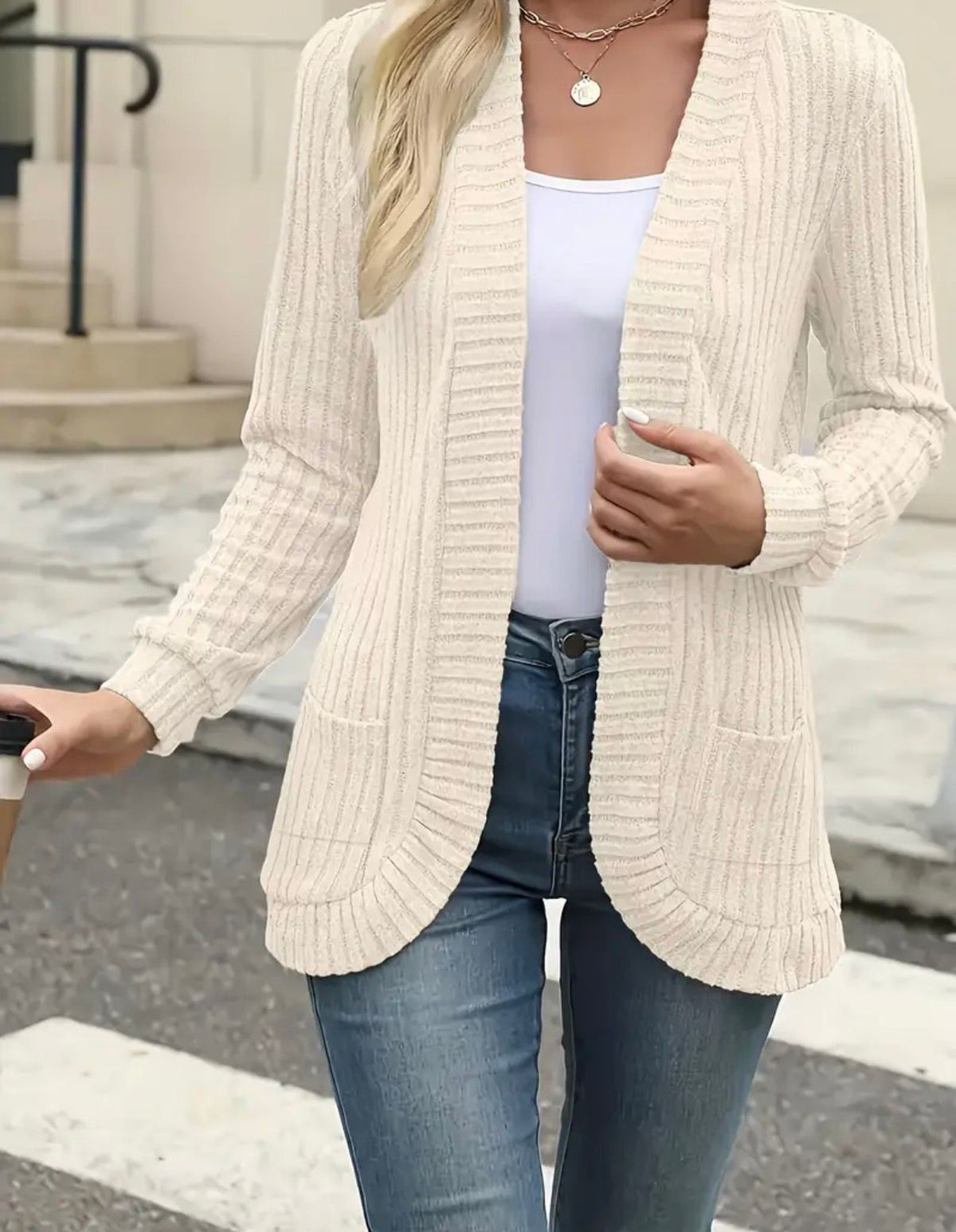 443 Cardigan Emily Beige ( one size )