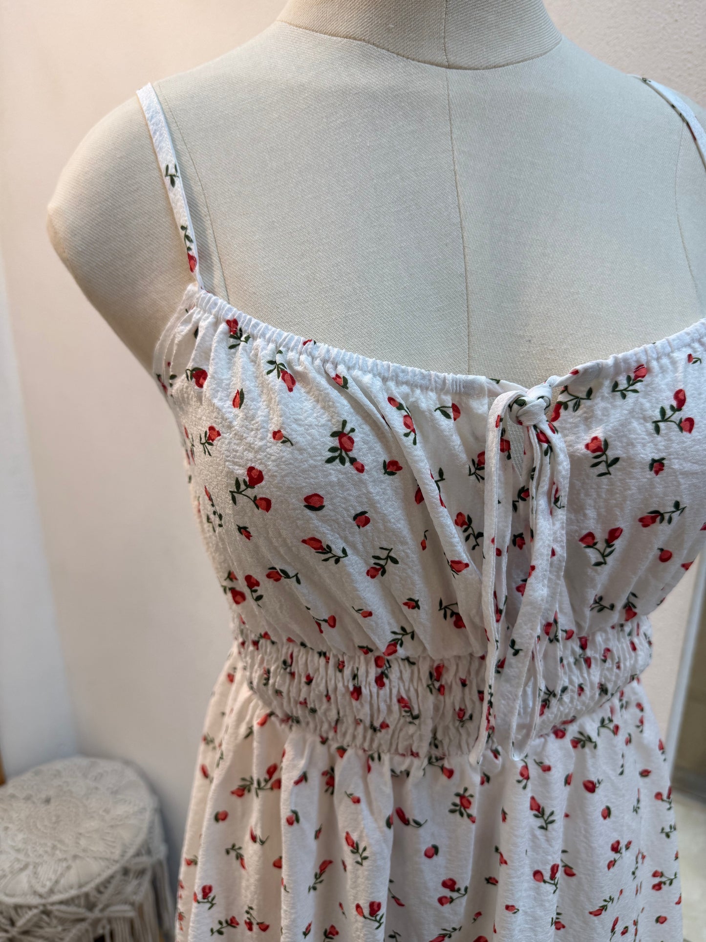 467 Vestido Valentinna Flores 🌹 Blanco