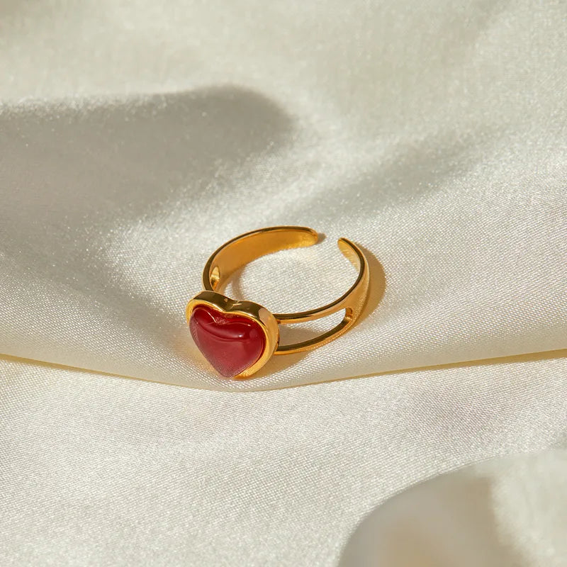 284 Anillo Corazón Rojo